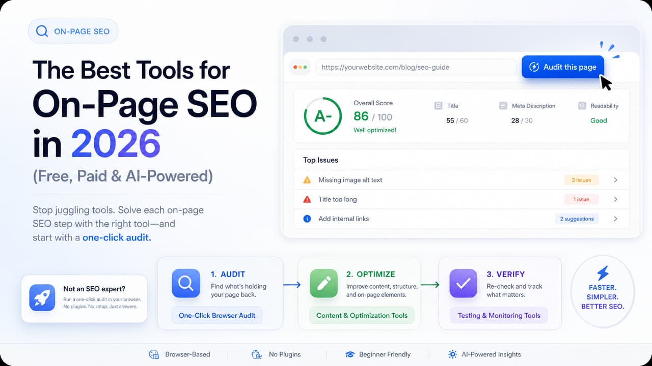 The Best Tools for On-Page SEO in 2026 (Free, Paid & AI)