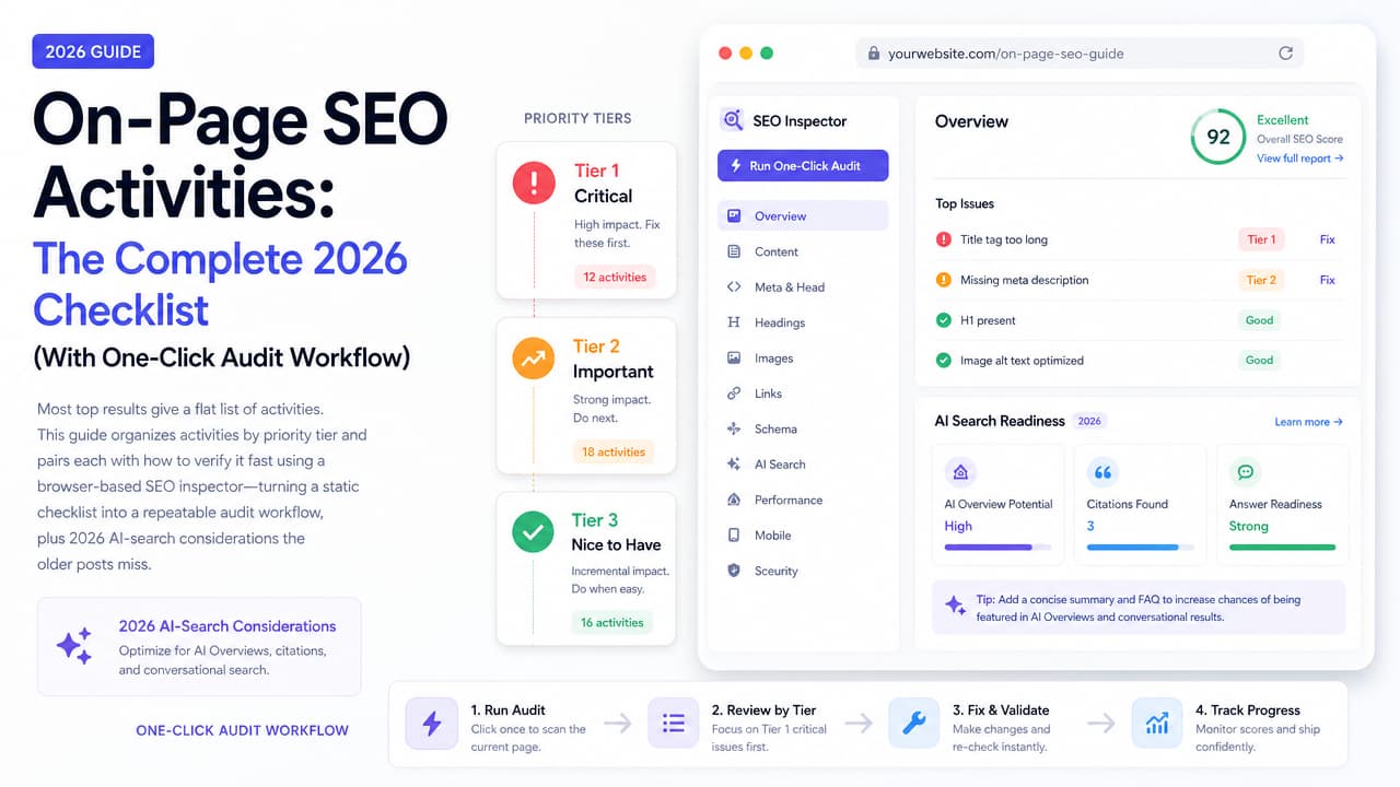 On-Page SEO Activities: The Complete 2026 Checklist