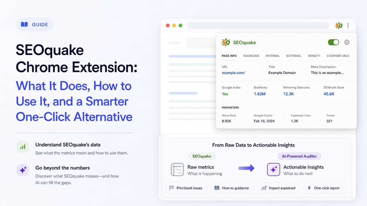 SEOquake Chrome Extension: Features, Use, and a Smarter Alternative