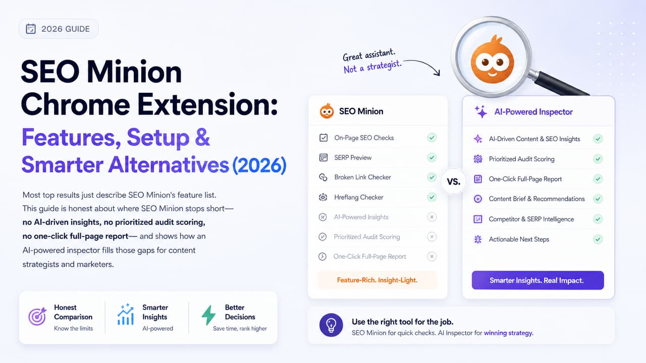 SEO Minion Chrome Extension: Features, Setup & Alternatives