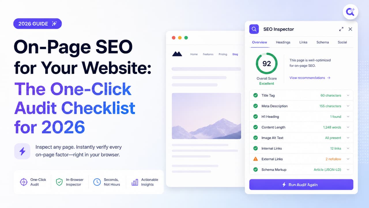 On-Page SEO for Your Website: The One-Click Audit Checklist